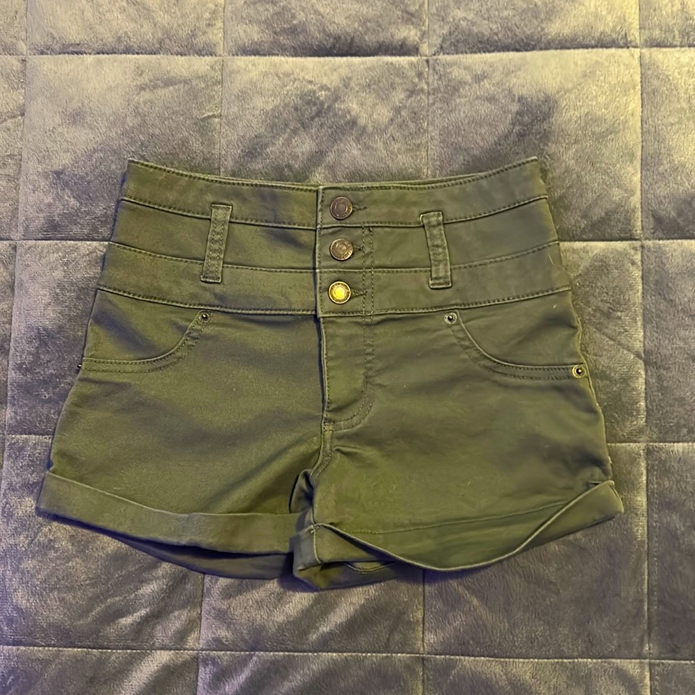 Mossimo supply co. Green high rise shorts three button